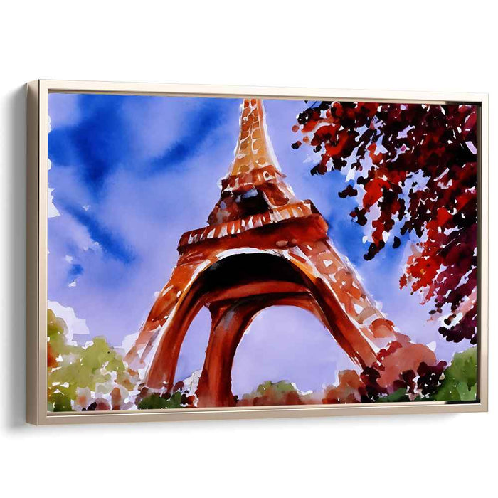 Whispers of Eiffel, Painted Dreams: Watercolor Impression of Parisian Icon