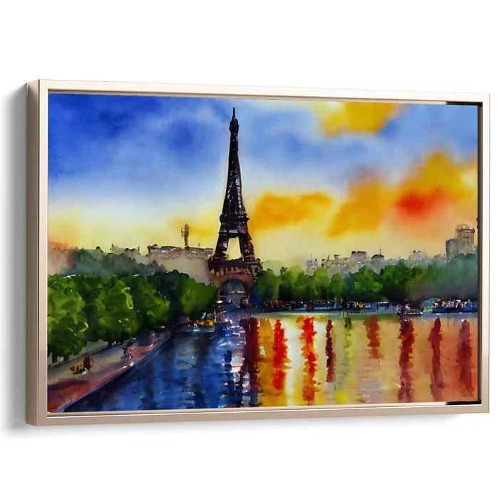 Parisian Prism: Watercolor Reflection of the Eiffel Tower