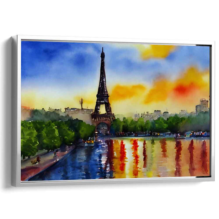 Parisian Prism: Watercolor Reflection of the Eiffel Tower