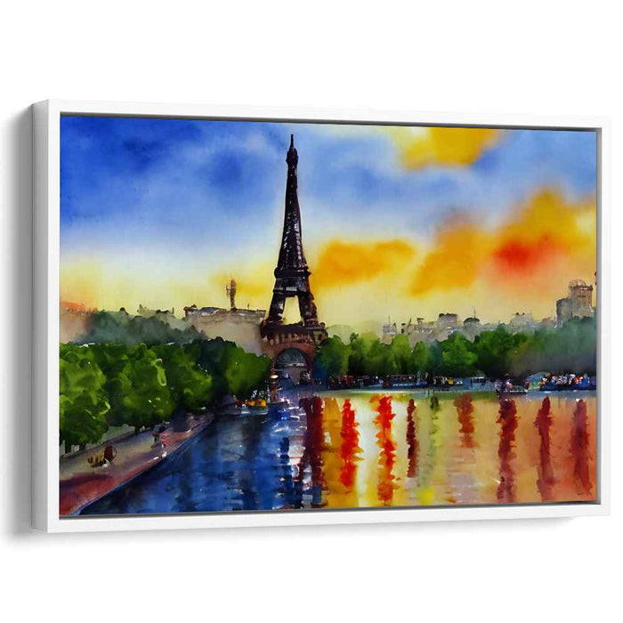 Parisian Prism: Watercolor Reflection of the Eiffel Tower