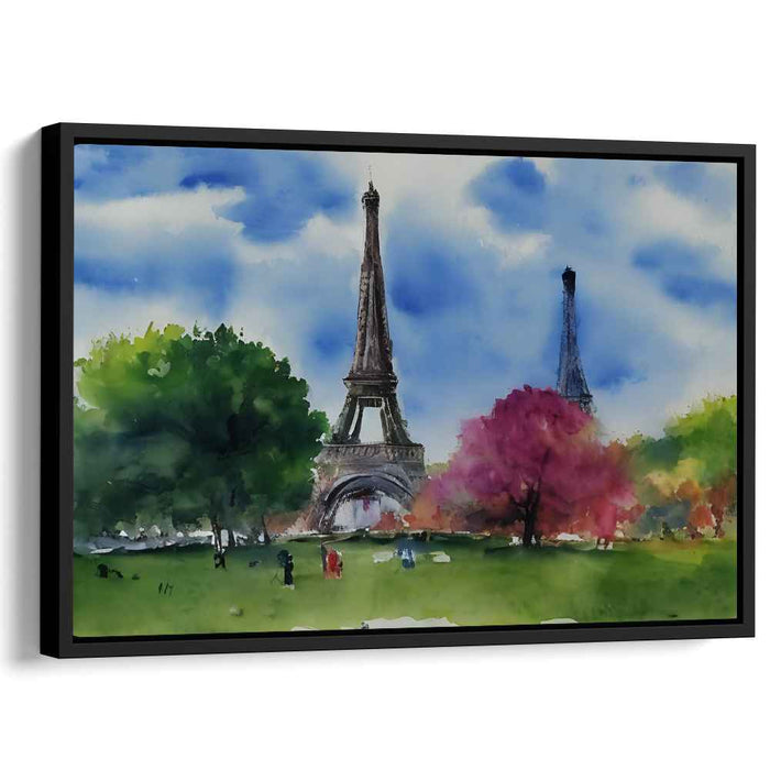 Parisian Pastel Essence: Watercolor Impression of the Eiffel Tower