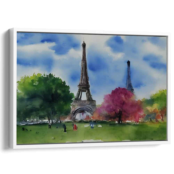 Parisian Pastel Essence: Watercolor Impression of the Eiffel Tower