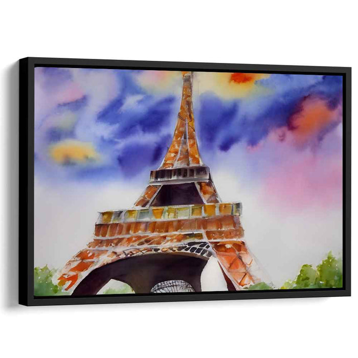 Parisian Impressions: Vibrant Watercolor of the Eiffel Tower