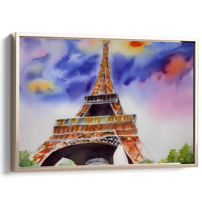 Parisian Impressions: Vibrant Watercolor of the Eiffel Tower