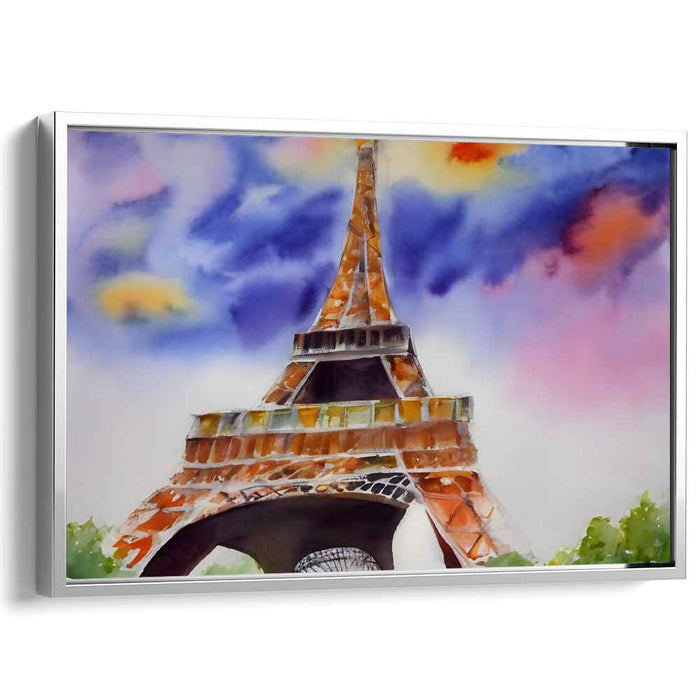 Parisian Impressions: Vibrant Watercolor of the Eiffel Tower