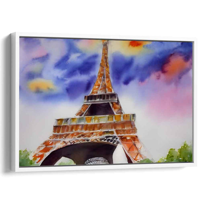 Parisian Impressions: Vibrant Watercolor of the Eiffel Tower
