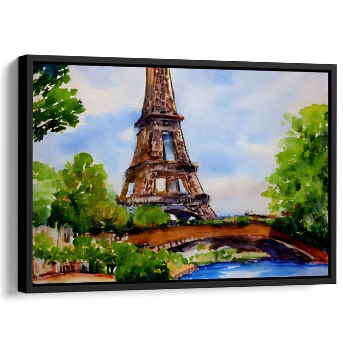 Eiffel Mist: Watercolor Eiffel Tower Landscape Art Print