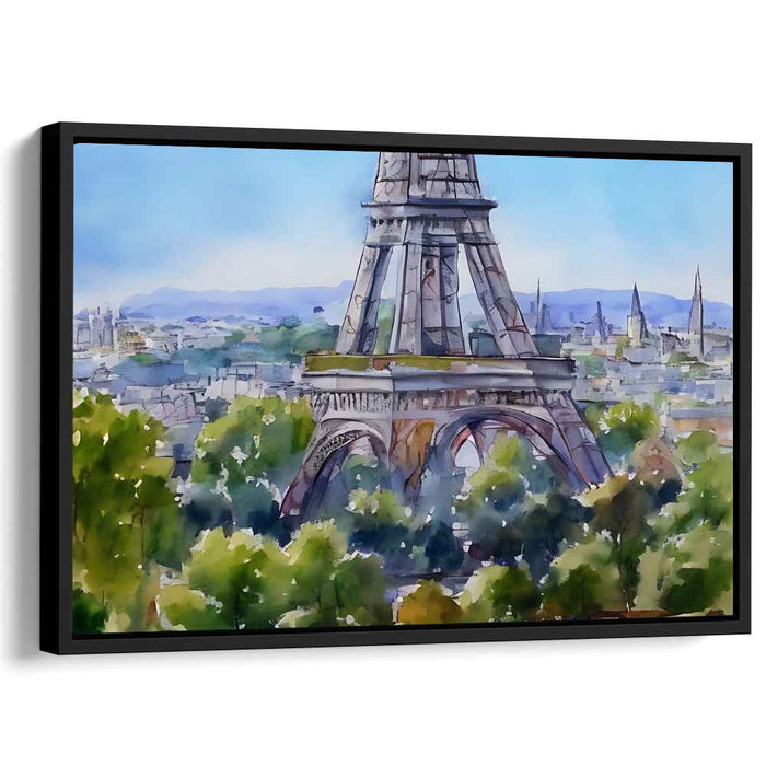 Parisian Palette: Watercolor Eiffel Tower Canvas Art Print