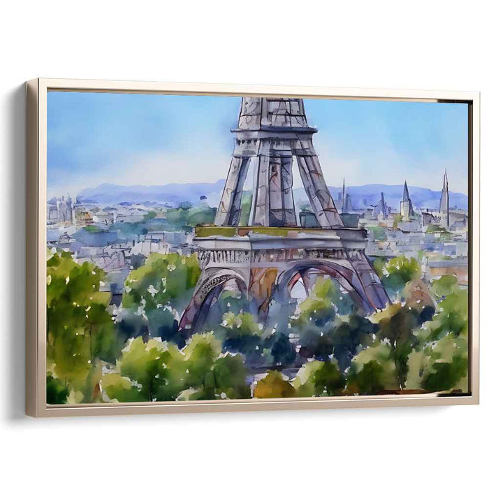 Parisian Palette: Watercolor Eiffel Tower Canvas Art Print