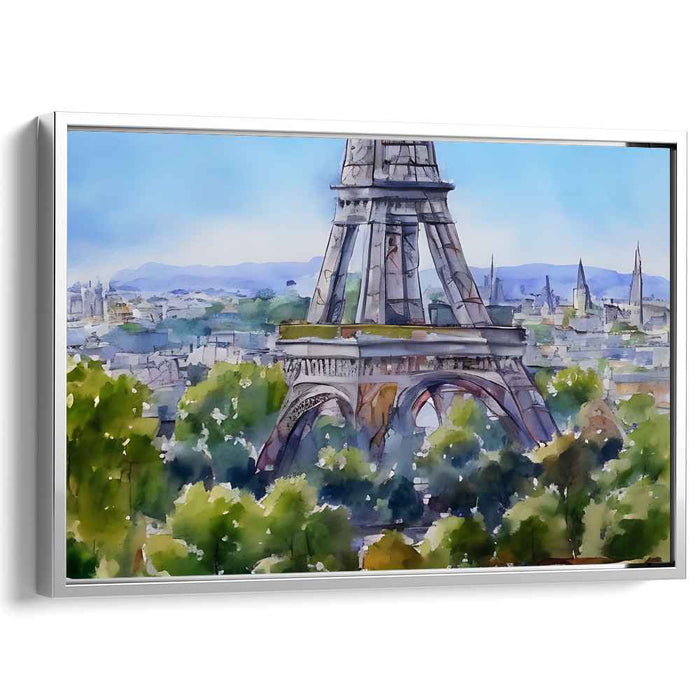 Parisian Palette: Watercolor Eiffel Tower Canvas Art Print