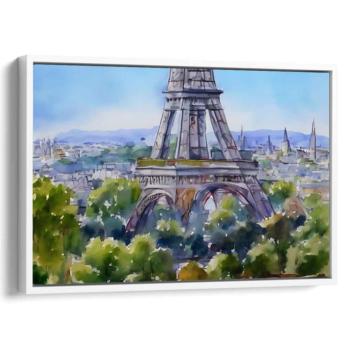 Parisian Palette: Watercolor Eiffel Tower Canvas Art Print
