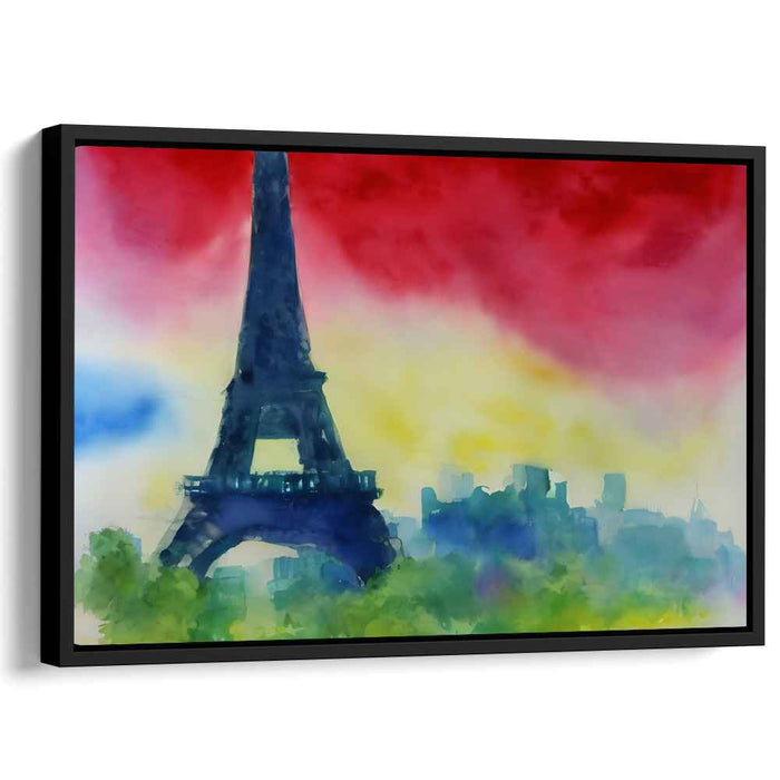 Sunset Strokes: Paris Impressions: Impressionistic Watercolor of the Eiffel Tower at Sunset