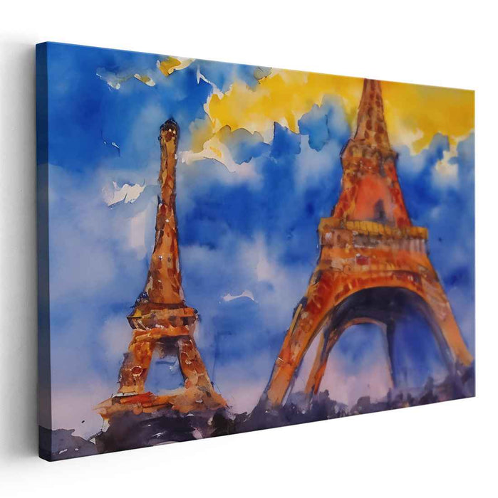 Eiffel Impressions: Vibrant Watercolor of the Eiffel Tower
