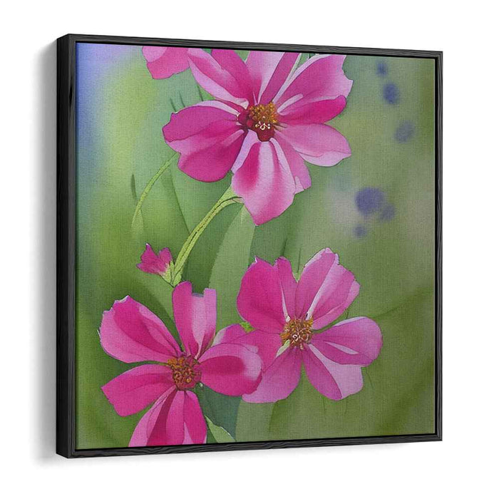 Blossoming Love Affair: Vivid Pink Floral Canvas Art Print