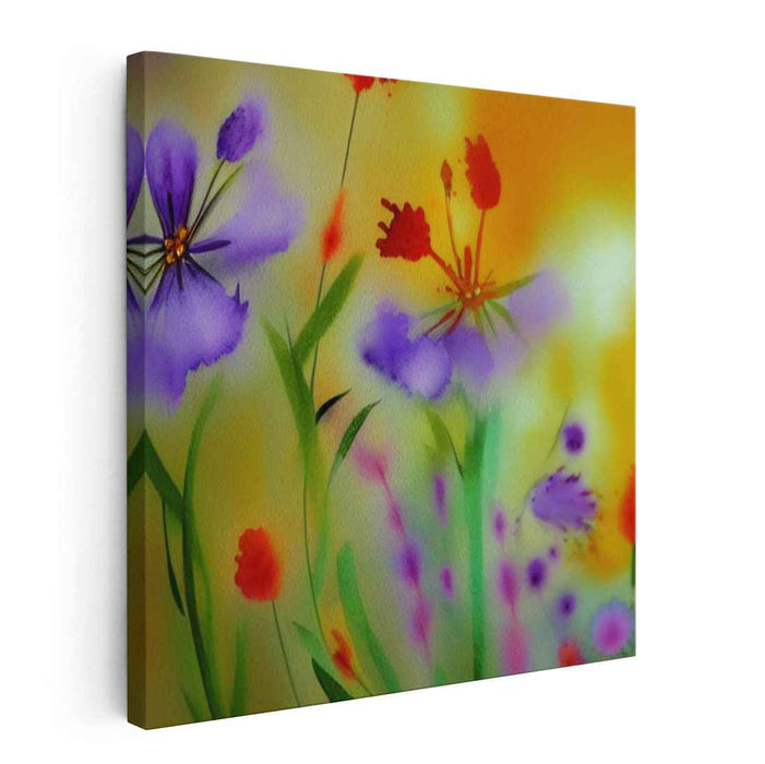 Whimsical Blooms Dance In Sunlight: Vibrant Impressionist Floral Canvas Art