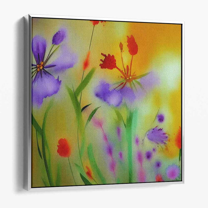 Whimsical Blooms Dance In Sunlight: Vibrant Impressionist Floral Canvas Art