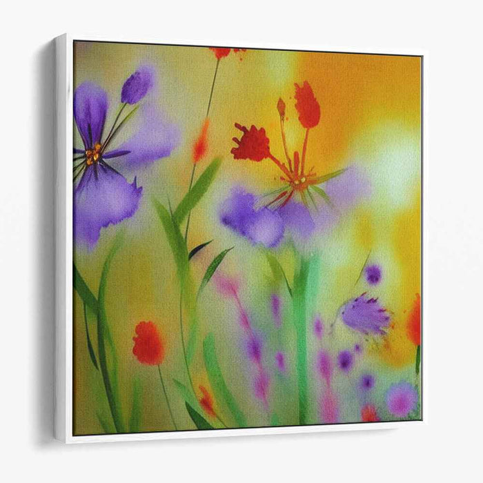 Whimsical Blooms Dance In Sunlight: Vibrant Impressionist Floral Canvas Art