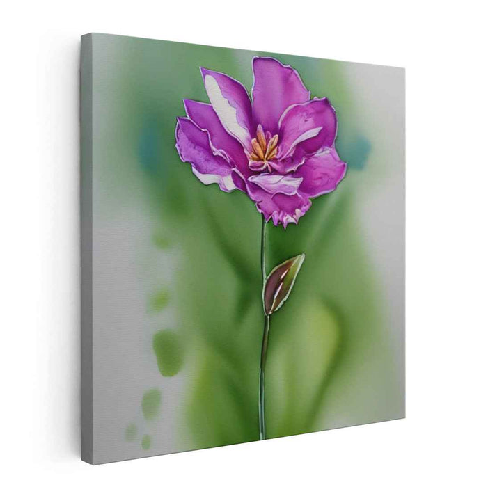 Violet Whispers Bloom: Serene Purple Flower Canvas Art Print