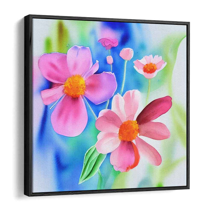 Blooming Mirage Symphony: Watercolor Floral Harmony Canvas Art Print