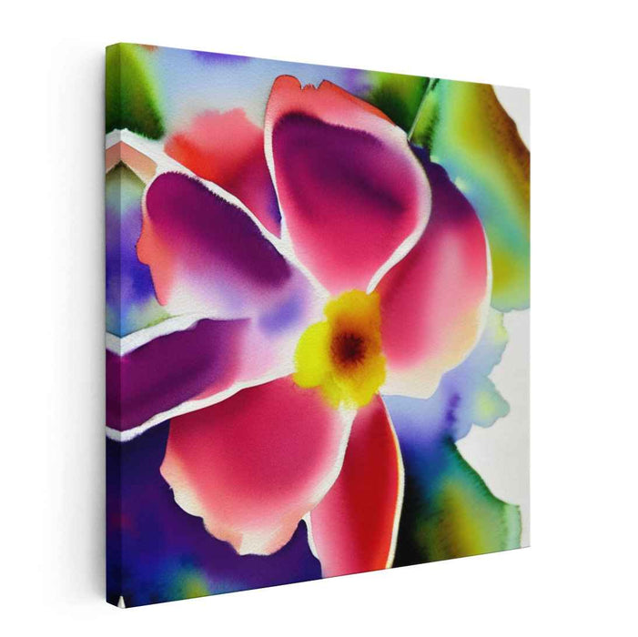 Blossoming Petals Dance: Vivid Watercolor Floral Canvas Art