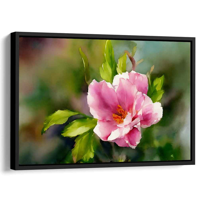 Blossom Mist Serenade: Watercolor Pink Flower Canvas Art Print