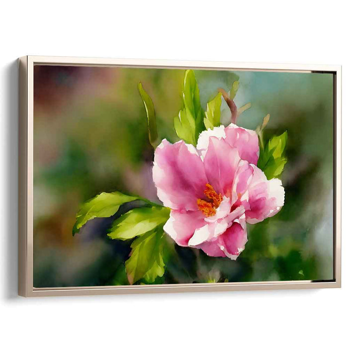 Blossom Mist Serenade: Watercolor Pink Flower Canvas Art Print