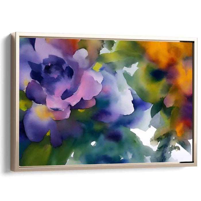 Watercolor Blossoms: Impressionistic Floral Canvas Art Print
