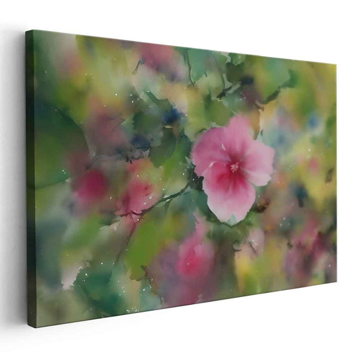 Blooming Petal Symphony: Serene Watercolor Floral Art
