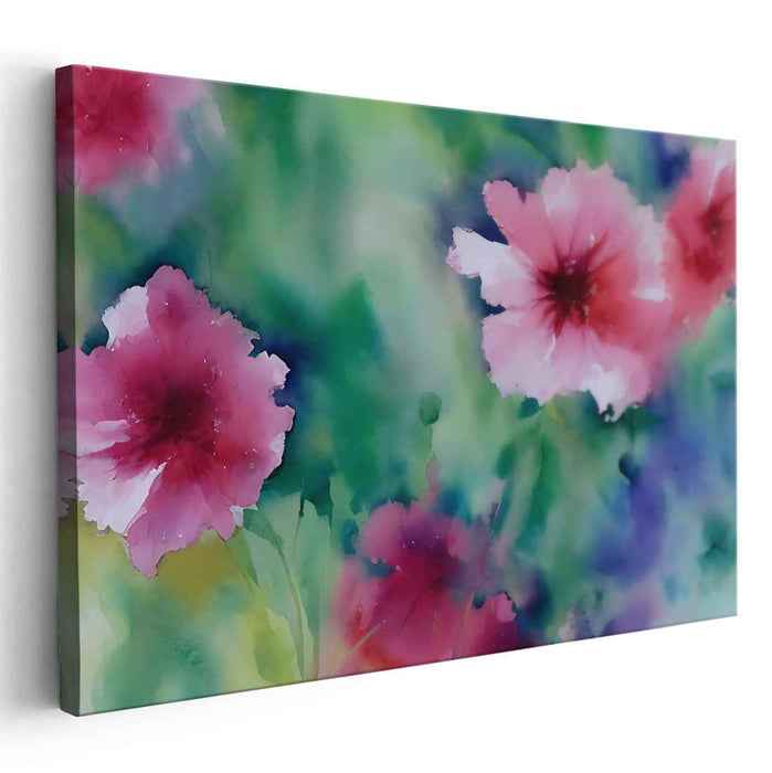 Aqua Sonata: A Symphony in Watercolor Canvas Art Print