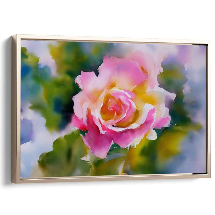 Pastel Petals: Watercolor Rose in Pastel Hues Canvas Art Print