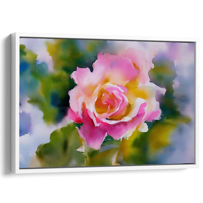 Pastel Petals: Watercolor Rose in Pastel Hues Canvas Art Print