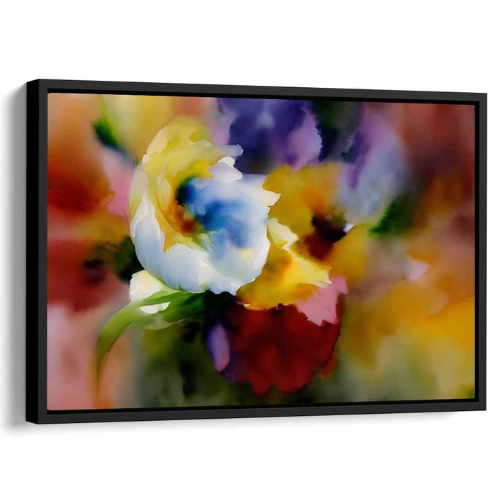 Blossom Mirage Echoes: Abstract Floral Watercolor Canvas Art Print