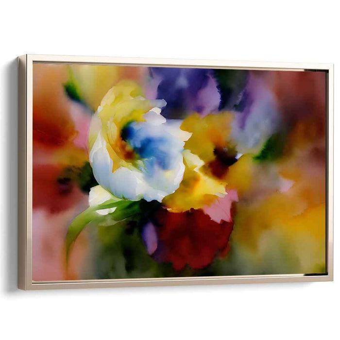 Blossom Mirage Echoes: Abstract Floral Watercolor Canvas Art Print