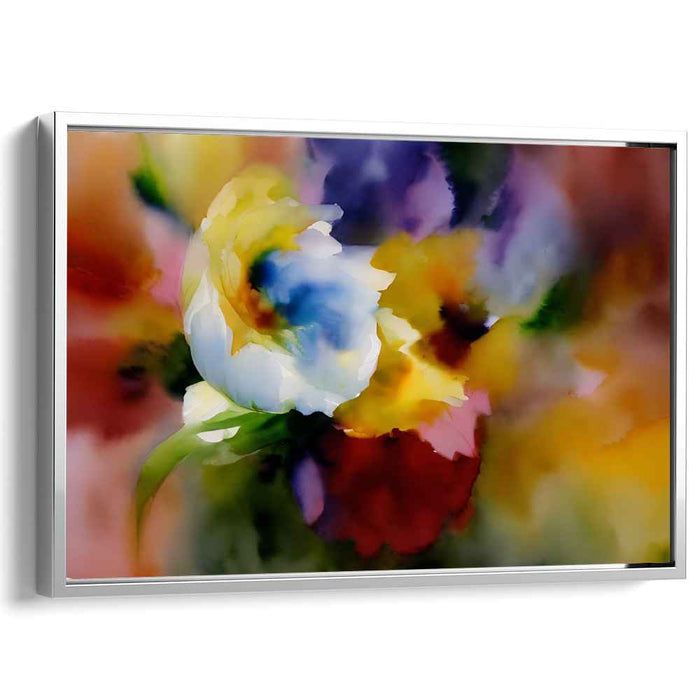 Blossom Mirage Echoes: Abstract Floral Watercolor Canvas Art Print
