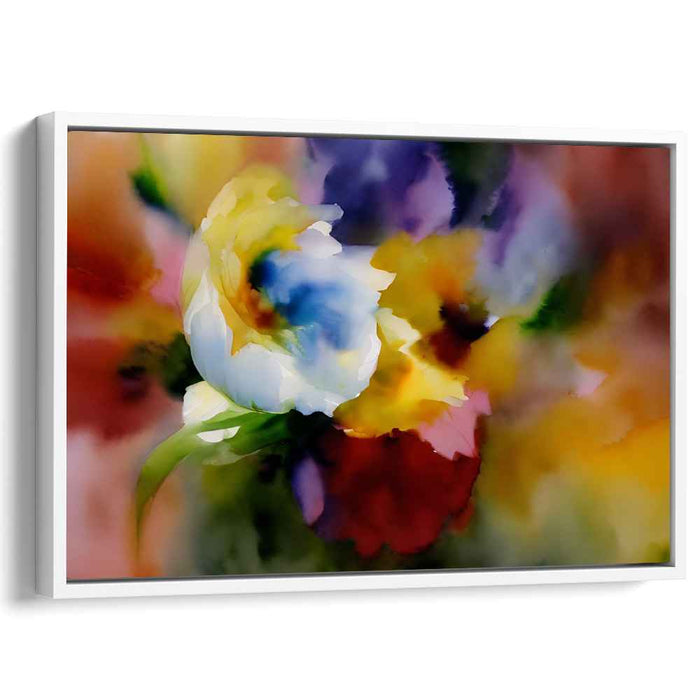 Blossom Mirage Echoes: Abstract Floral Watercolor Canvas Art Print