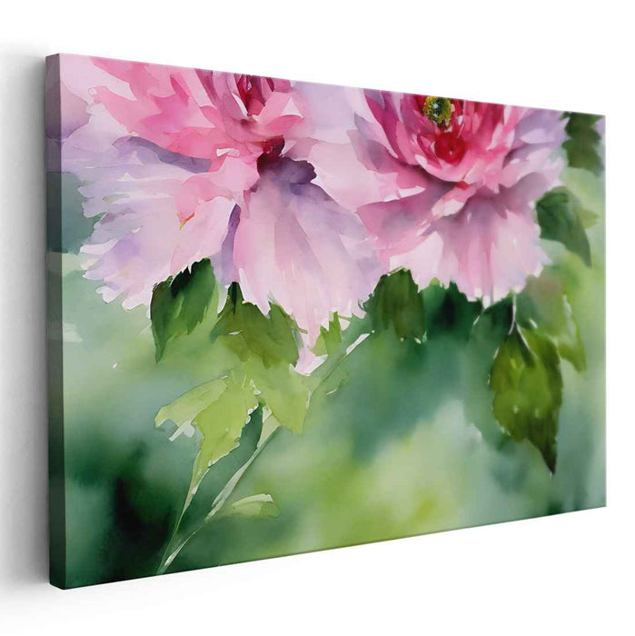 Blossoming Petal Portrait: Lush Watercolor Peony Portrait