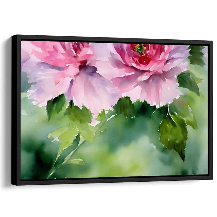 Blossoming Petal Portrait: Lush Watercolor Peony Portrait