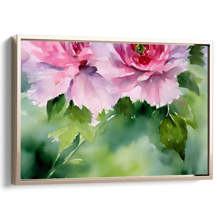 Blossoming Petal Portrait: Lush Watercolor Peony Portrait