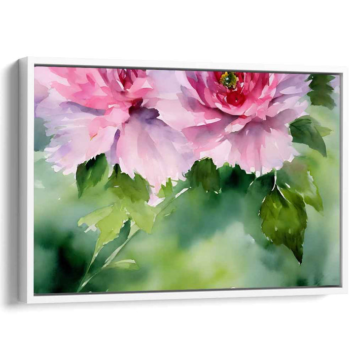 Blossoming Petal Portrait: Lush Watercolor Peony Portrait