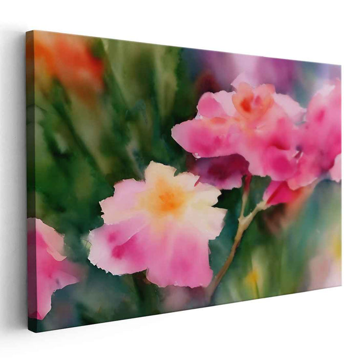 Petals of Serenity: Watercolor Floral Elegance Canvas Art Print