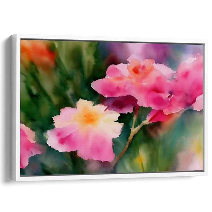 Petals of Serenity: Watercolor Floral Elegance Canvas Art Print