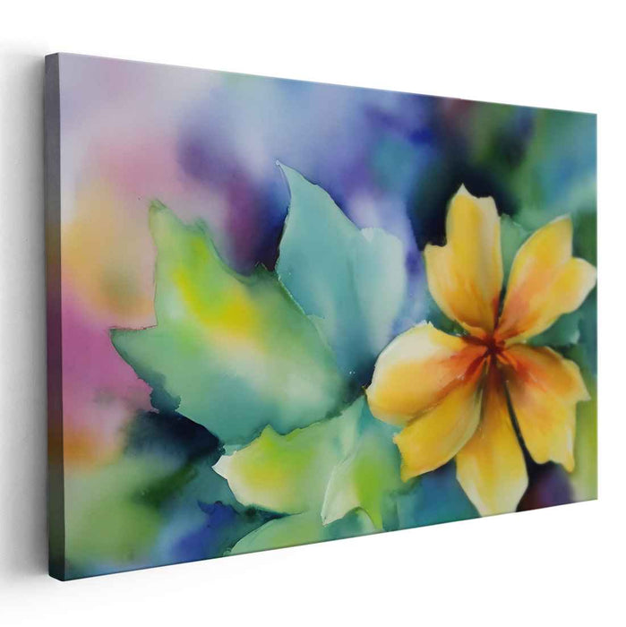 Blossom Melody: Watercolor Floral Symphony Canvas Art Print