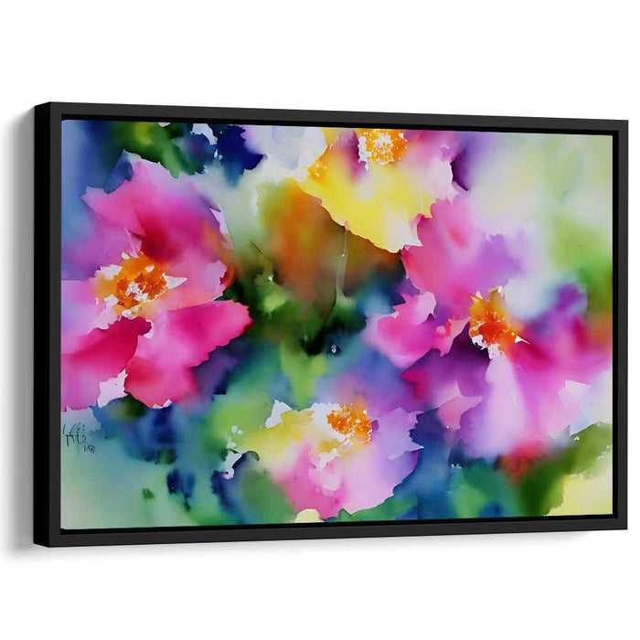 Petal Reverie: Watercolor Floral Fantasy Canvas Art
