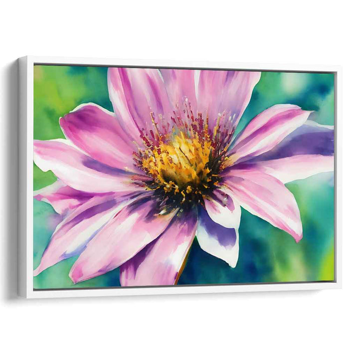 Blooms in Spring Showers: Vibrant Watercolor Floral Canvas Art