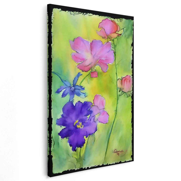 Whispers Of Ethereal Blooms: Luminous Watercolor Garden Canvas Art