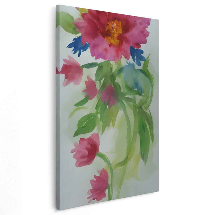 Blushing Blossom Euphoria: Impressionist-Inspired Pink Floral Watercolor Art