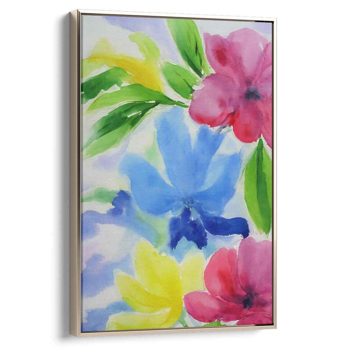 Blossom Whispers in Watercolor: Vibrant Watercolor Blossoms Canvas Art Print