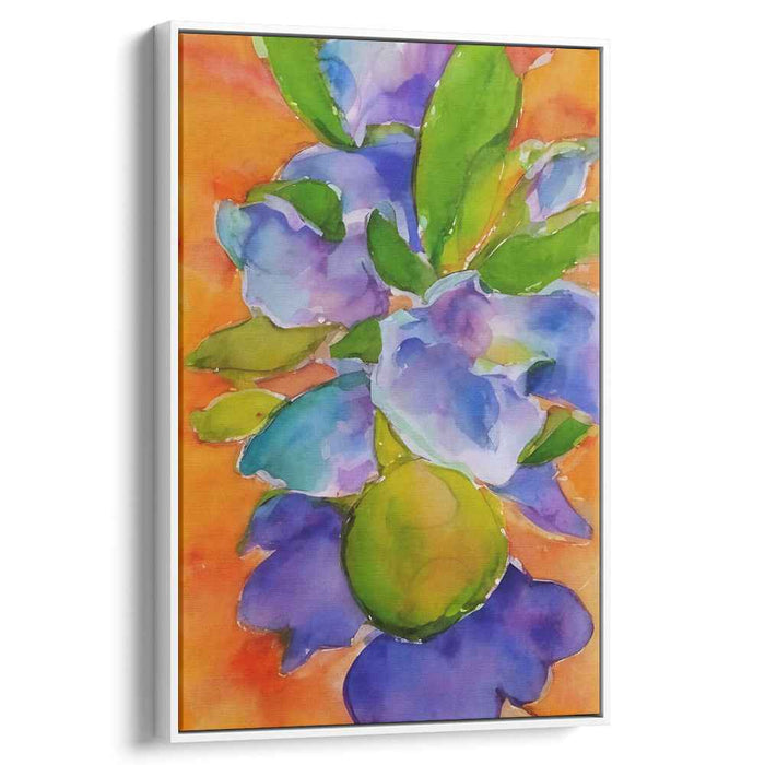 Aqua Petal Symphony: Abstract Floral Watercolor Canvas Art Print