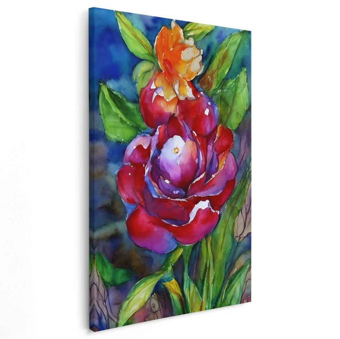 Blossom Whispers Dance Lightly: Vibrant Watercolor Floral Canvas Art Print