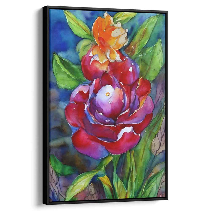 Blossom Whispers Dance Lightly: Vibrant Watercolor Floral Canvas Art Print